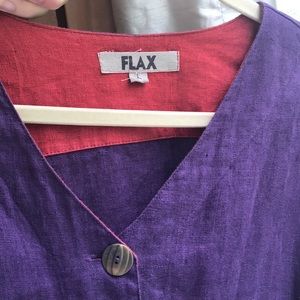 FLAX dress, purple and brick red